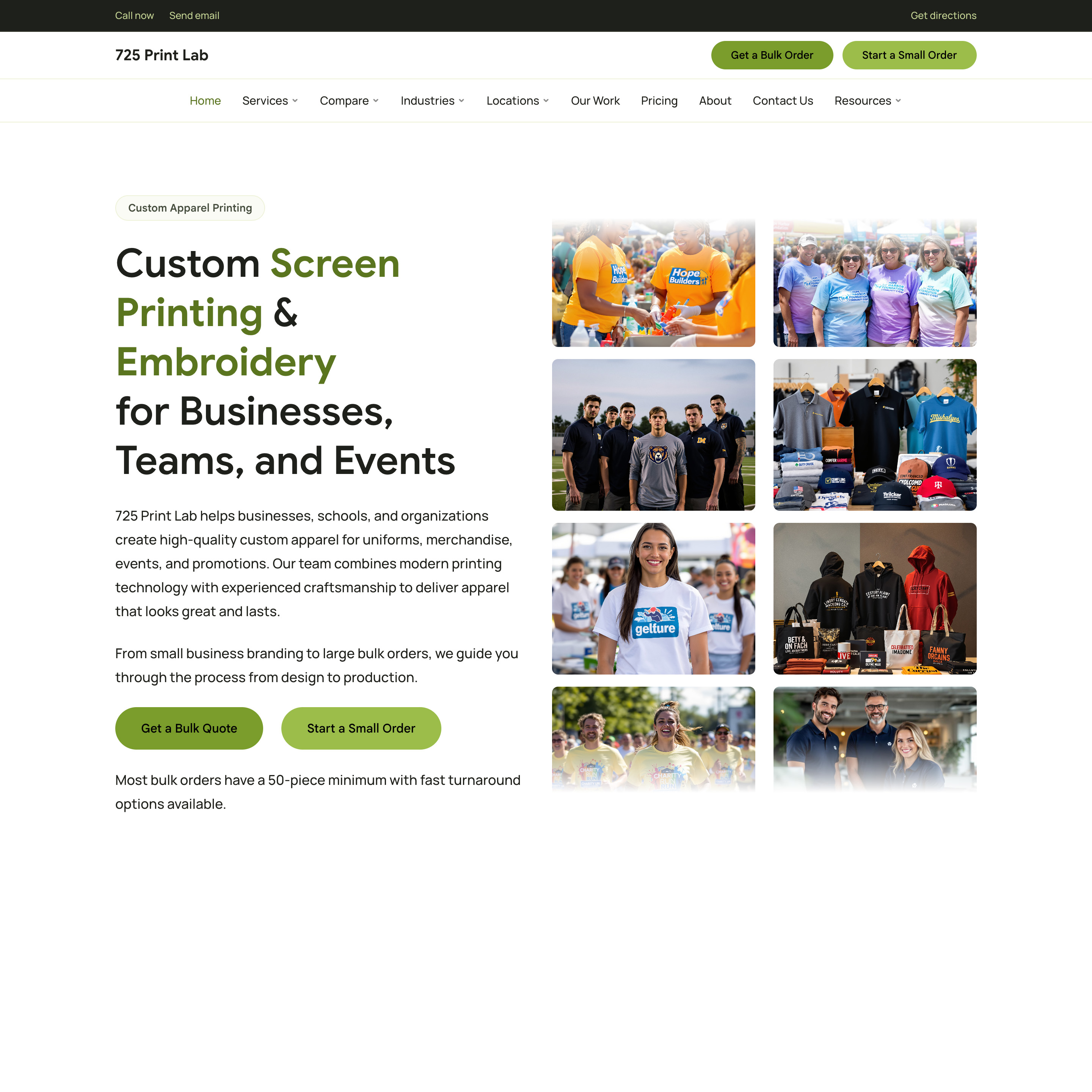 725 Print Lab website